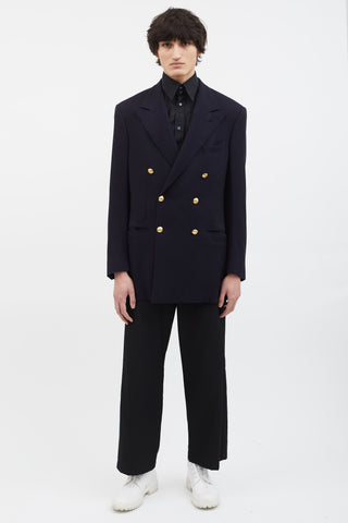 Ralph Lauren Navy Cashmere Double Breasted Blazer