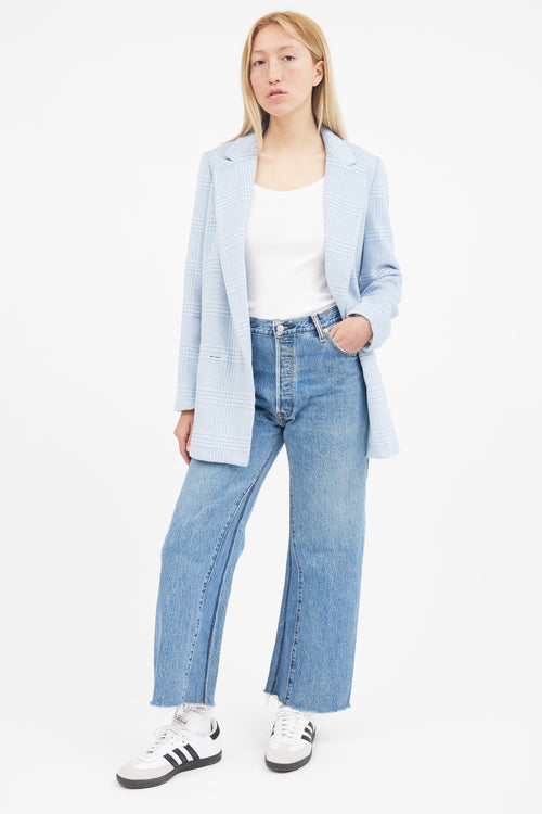 Re/Done x Levi
s Blue High Rise Wide Leg Jeans