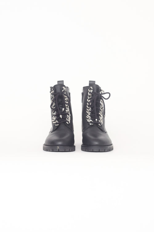 Rebecca Minkoff Black Chain Laceup Boot