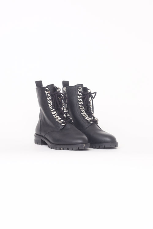 Rebecca Minkoff Black Chain Laceup Boot