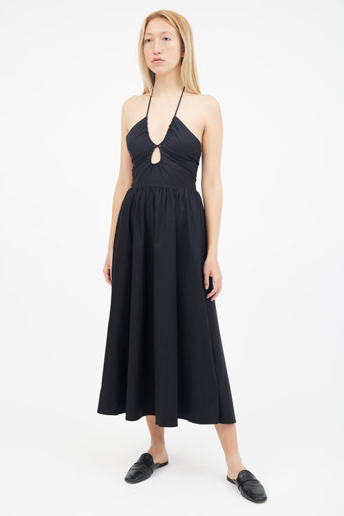 Reformation Black Cut Out Midi Dress