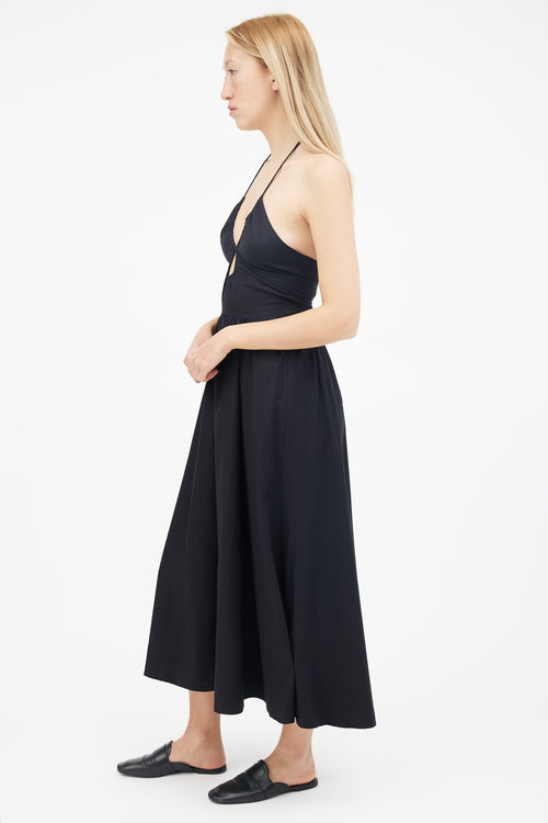 Reformation Black Cut Out Midi Dress