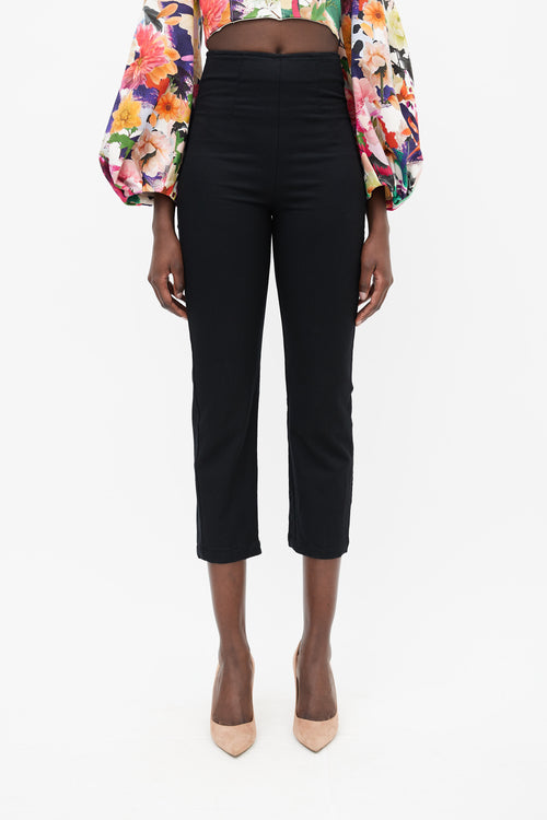 Reformation Black Slim Fit Capri Pant