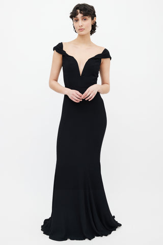 Reformation Black Sweetheart Bustier Maxi Dress