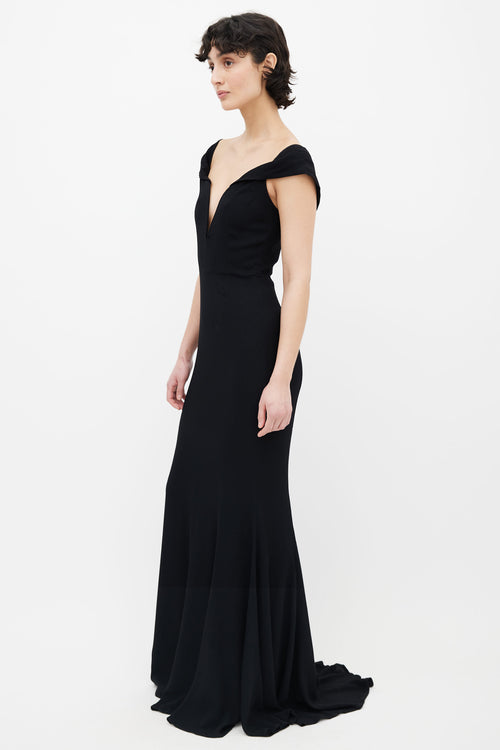 Reformation Black Sweetheart Bustier Maxi Dress