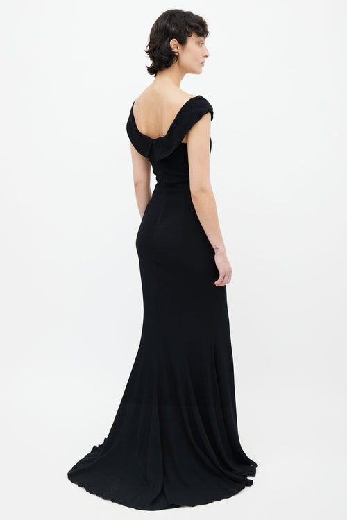 Reformation Black Sweetheart Bustier Maxi Dress