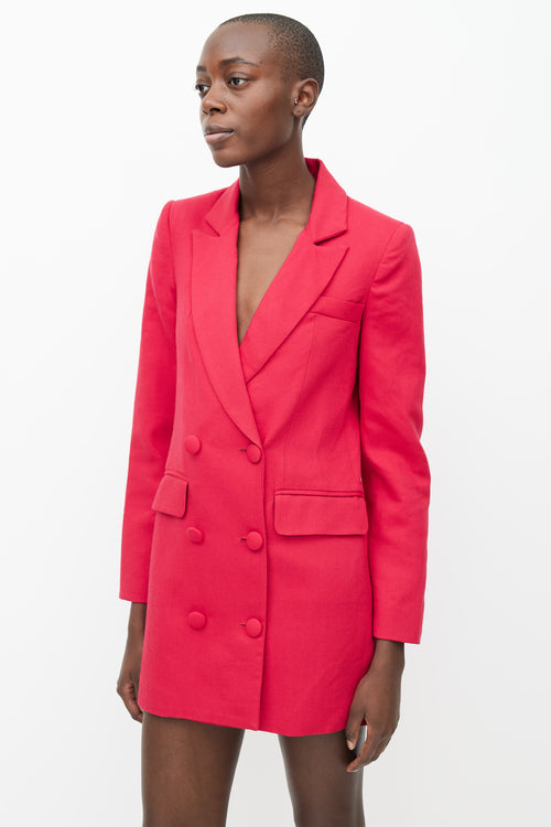 Reformation Red Double Breasted Long Blazer