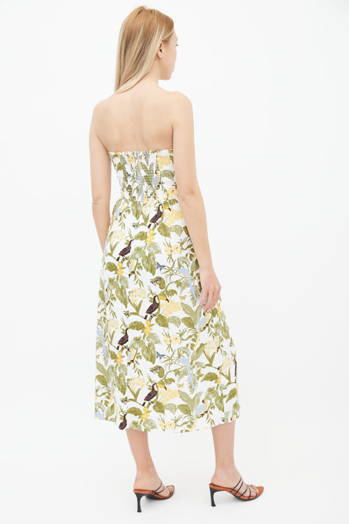 Reformation White 
Multi Print Cosima Midi Dress