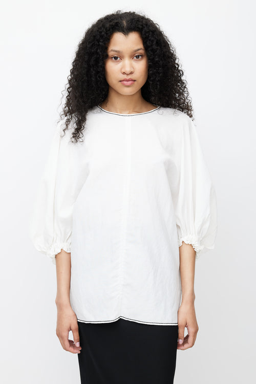 Rejina Pyo White Rowan Open Back Blouse