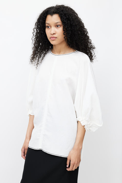 Rejina Pyo White Rowan Open Back Blouse