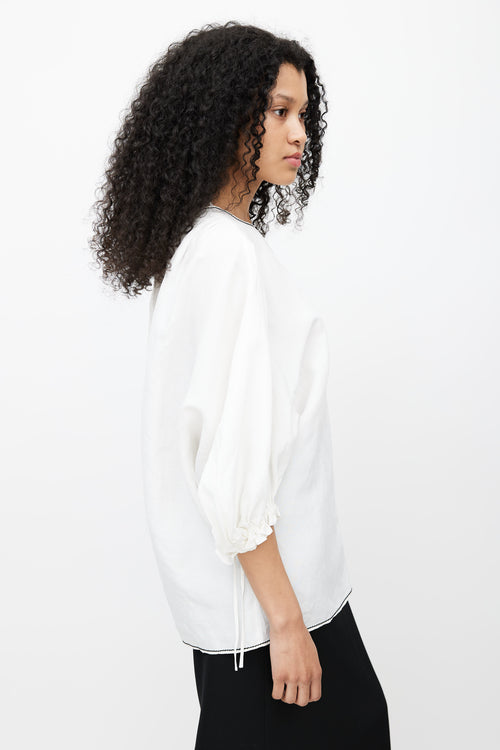 Rejina Pyo White Rowan Open Back Blouse