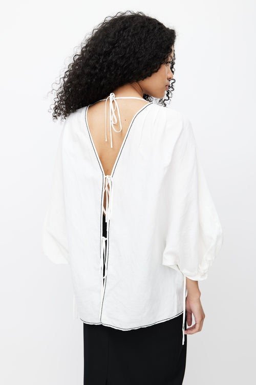 Rejina Pyo White Rowan Open Back Blouse