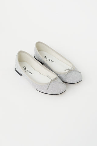 Repetto Silver Glitter Ballet Flat