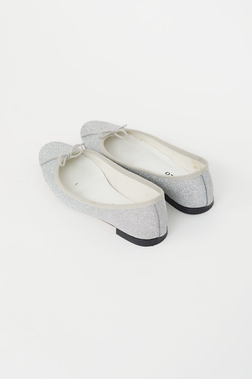 Repetto Silver Glitter Ballet Flat