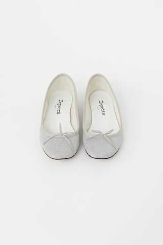 Repetto Silver Glitter Ballet Flat