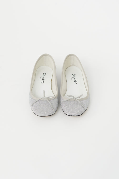 Repetto Silver Glitter Ballet Flat