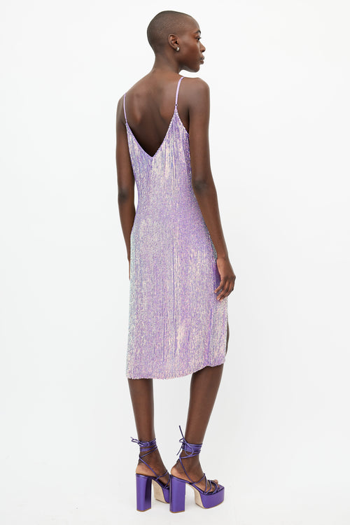 Retrofete Multicolour Iridescent Sequin Dress