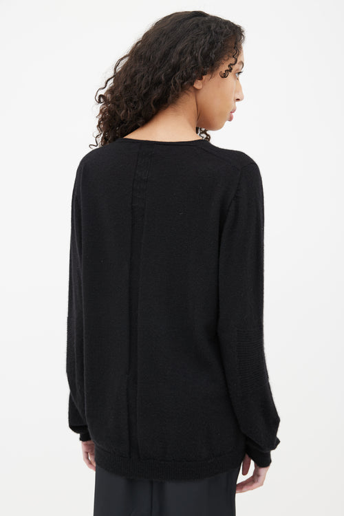 Rick Owens Black V-Neck Cashmere Sweater