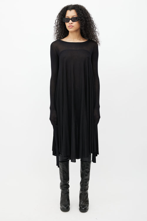 Rick Owens FW 2011 Limo Black Semi Sheer Dress