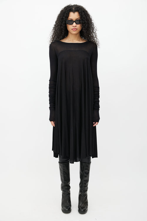 Rick Owens FW 2011 Limo Black Semi Sheer Dress