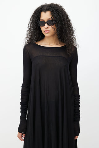 Rick Owens FW 2011 Limo Black Semi Sheer Dress