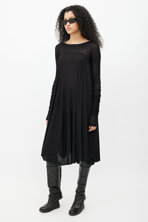 Rick Owens FW 2011 Limo Black Semi Sheer Dress