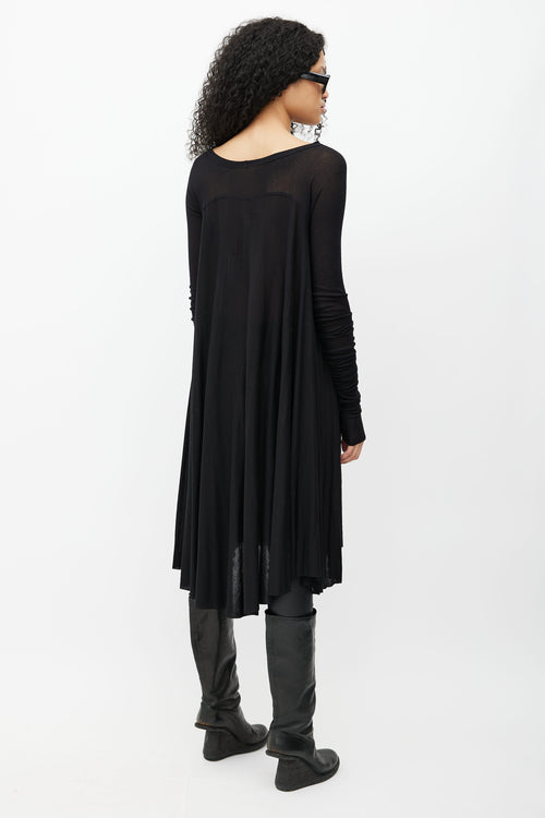 Rick Owens FW 2011 Limo Black Semi Sheer Dress