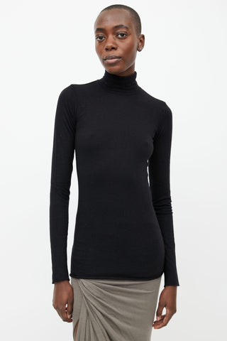 Rick Owens Lilies Black Knit Turtleneck