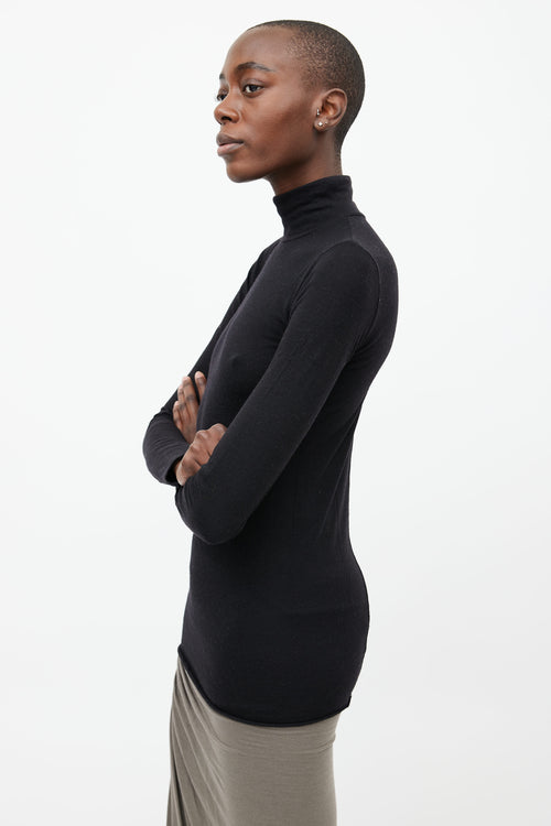 Rick Owens Lilies Black Knit Turtleneck