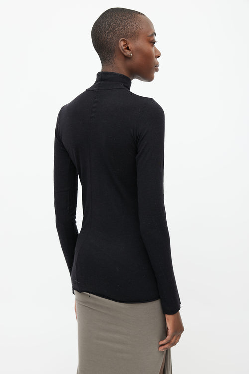 Rick Owens Lilies Black Knit Turtleneck