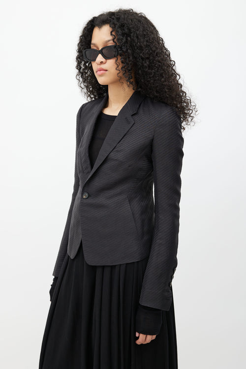 Rick Owens SS 2018 Dirt Black Semi Sheer Blazer