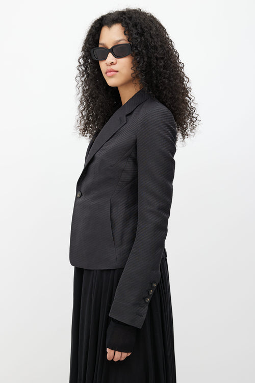 Rick Owens SS 2018 Dirt Black Semi Sheer Blazer