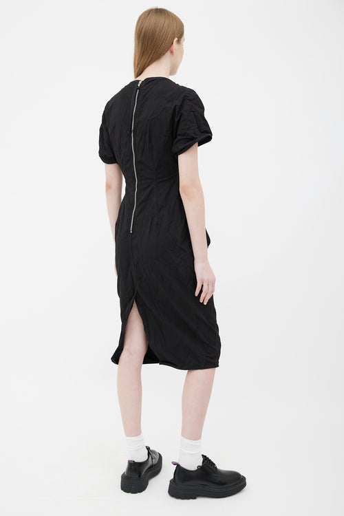 Rick Owens SS18 Black Boat Neck Midi Dress