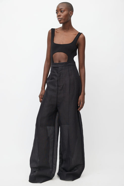 SS18 Black Papier Wide Leg Trouser