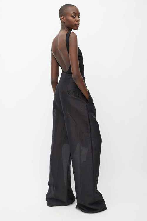 Rick Owens SS18 Black Papier Wide Leg Trouser