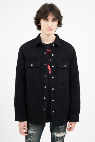 Rick Owens FW 2022 Black Wool Strobe Over Shirt