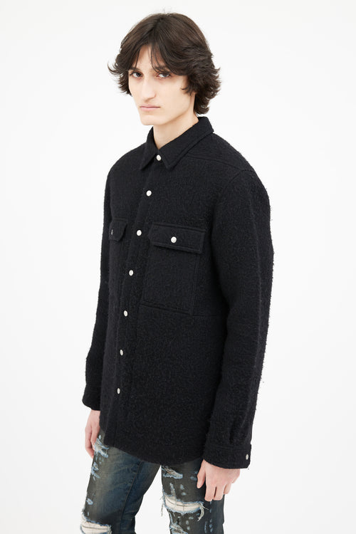 Rick Owens FW 2022 Black Wool Strobe Over Shirt