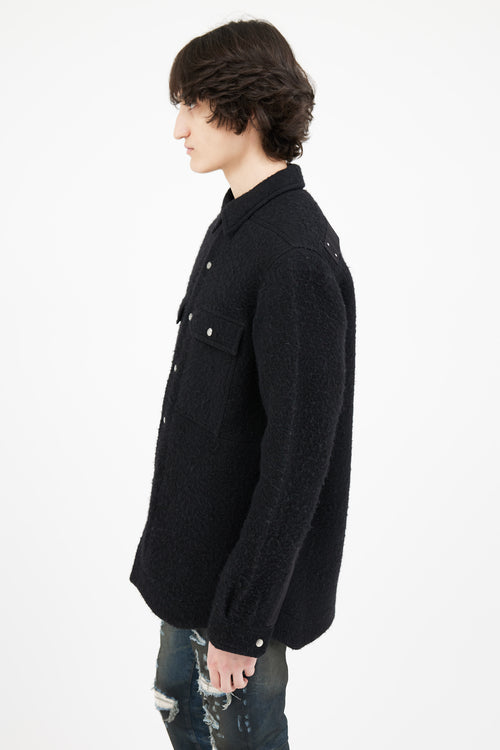 Rick Owens FW 2022 Black Wool Strobe Over Shirt