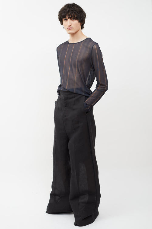 Rick Owens SS18 Black Papier Wide Leg Trouser