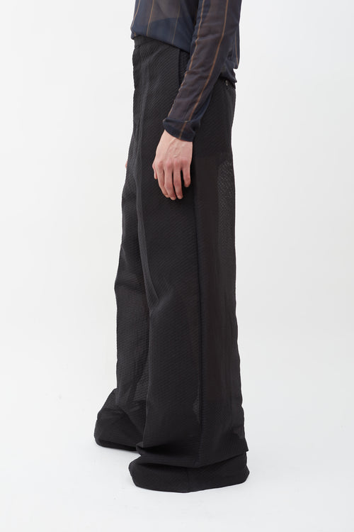 Rick Owens SS18 Black Papier Wide Leg Trouser