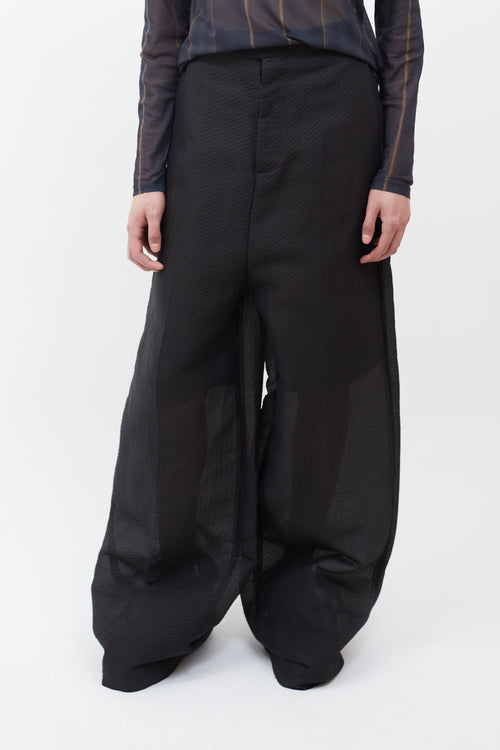 Rick Owens SS18 Black Papier Wide Leg Trouser