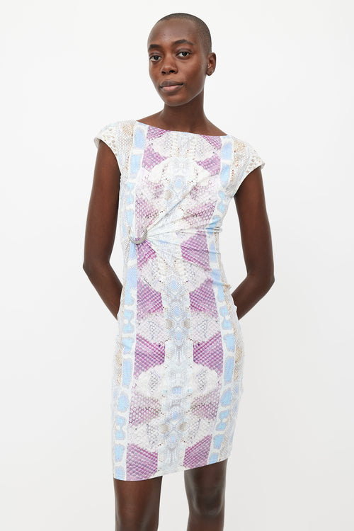 Roberto Cavalli White 
Multicolour Print Dress