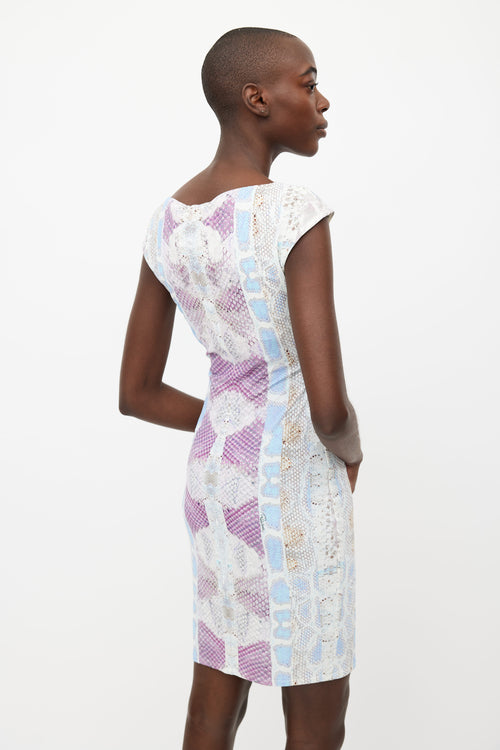 Roberto Cavalli White 
Multicolour Print Dress