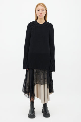 Rochas Black Knit Mix Oversized Sweater