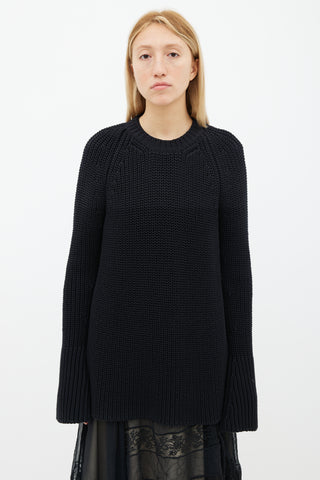 Rochas Black Knit Mix Oversized Sweater