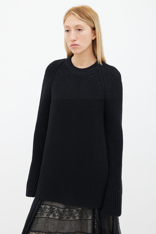 Rochas Black Knit Mix Oversized Sweater