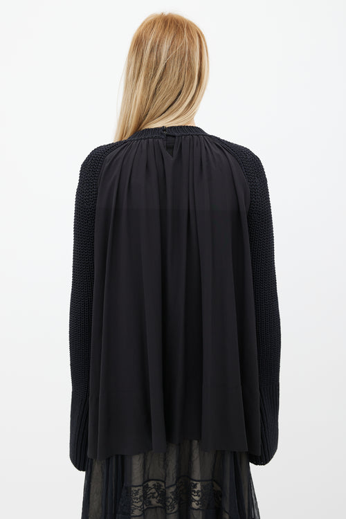 Rochas Black Knit Mix Oversized Sweater