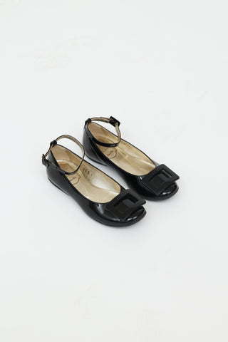 Roger Vivier Kids Black Patent Jeune Fille Flat