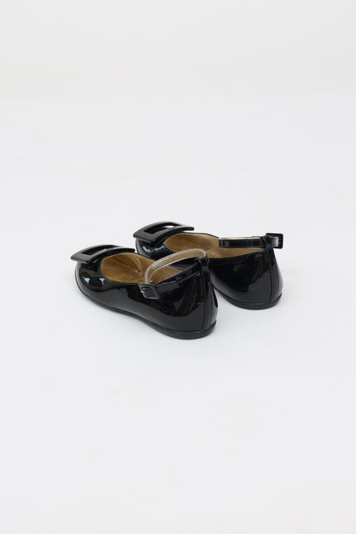 Roger Vivier Kids Black Patent Jeune Fille Flat