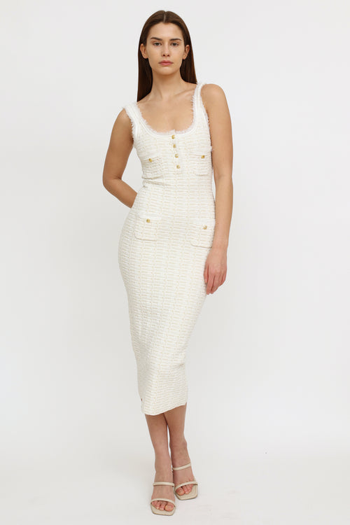 Ronny Kobo White Nina Sleeve-Less Dress